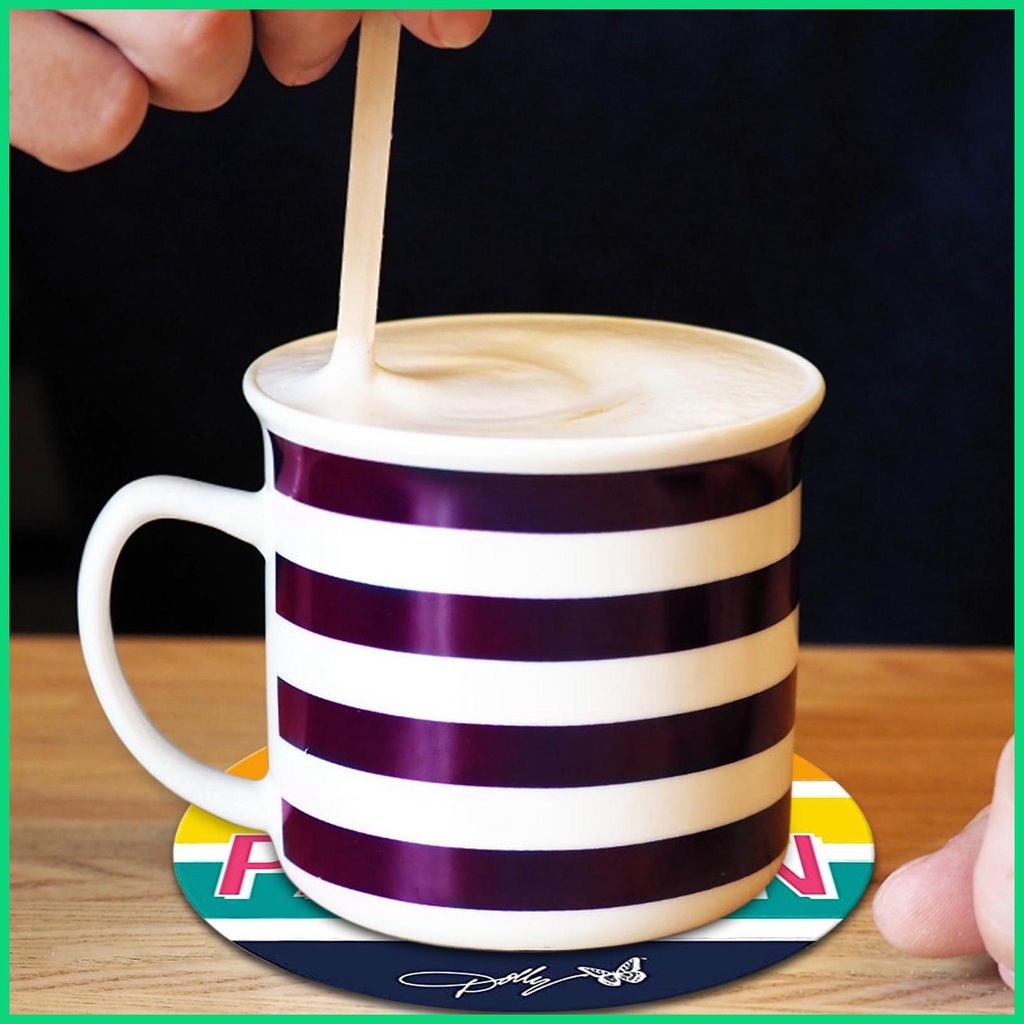 Set 8 Tấm Lót Cốc Hình Tròn Bằng Acrylic Cách Nhiệt Chống Trượt Tiện Dụng