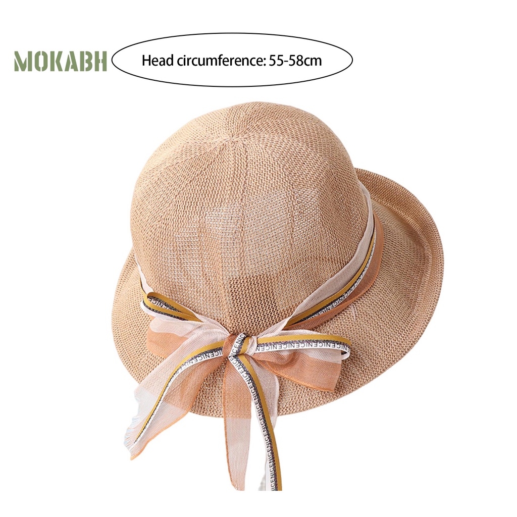 Nón Tai Bèo Vành Tròn Thắt Nơ Ruy Băng Thời Trang Mùa Hè Cho Nữ