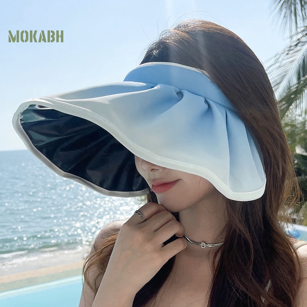 Nón Tennis Hở Chóp Màu Gradient In Chữ Bằng Vinyl Thời Trang