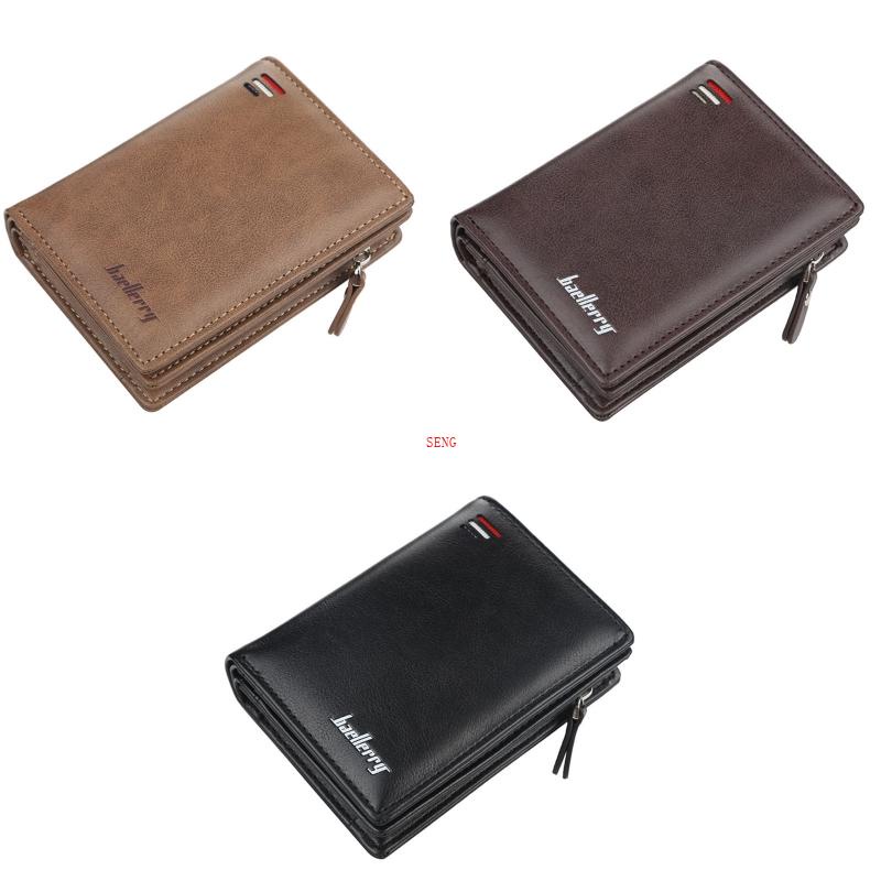 Ví Da Ngắn Gập Đôi Phong Cách Vintage Thời Trang Cho Nam