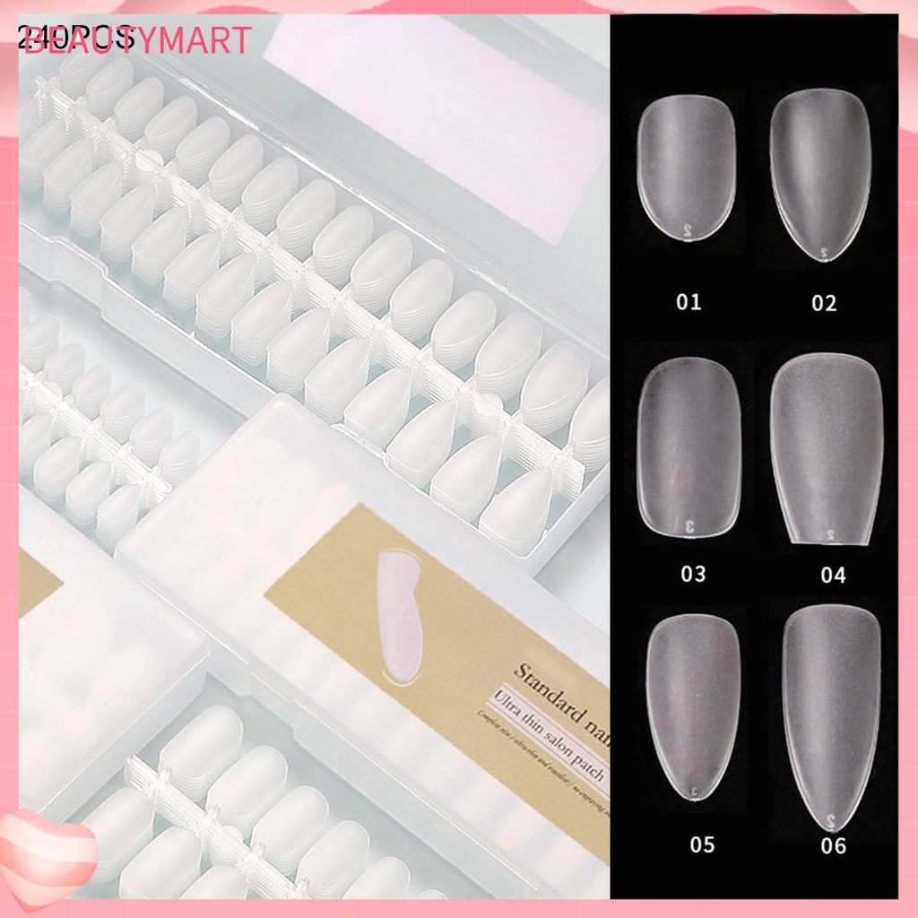 1 Hộp Móng Tay Giả Màu Nhám Siêu Mỏng Linh Hoạt Dễ Sử Dụng Cho Salon