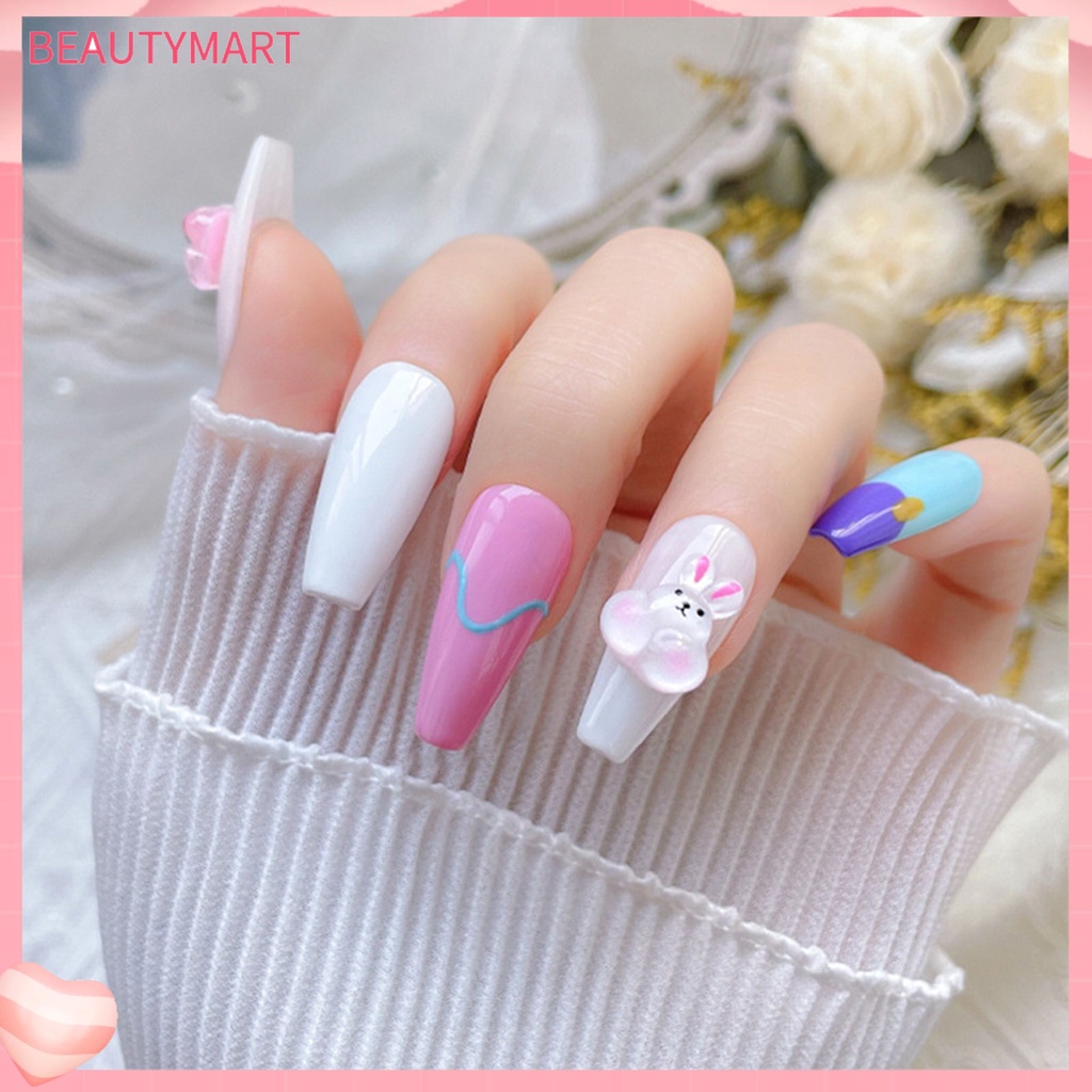 Bộ 10 Phụ Kiện Trang Trí Móng Tay Nghệ Thuật Hình Động Vật Hoạt Hình Ba Chiều Bằng Nhựa Resin