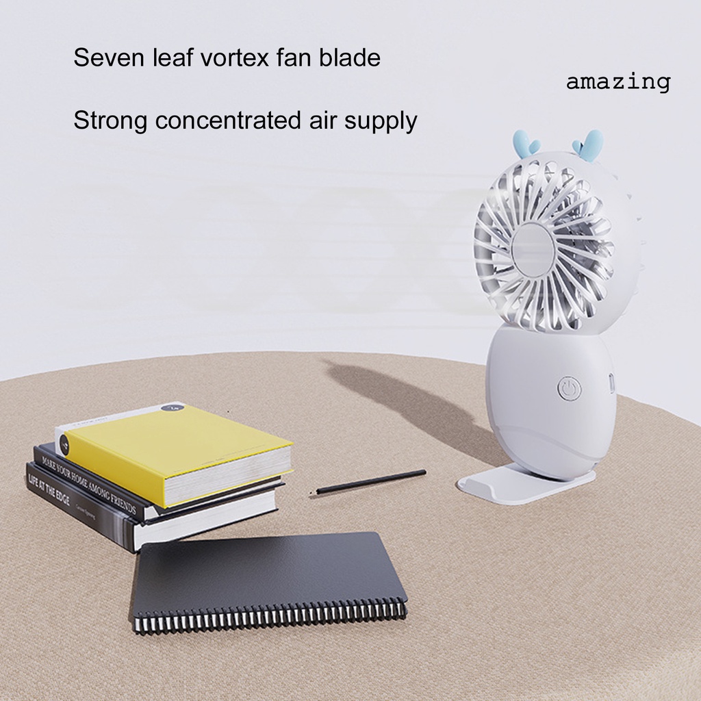 Quạt Làm Mát Mini Cầm Tay 3 Tốc Độ Tiếng Ồn Thấp Có Thể Điều Chỉnh Sạc Lại Bằng Cổng USB