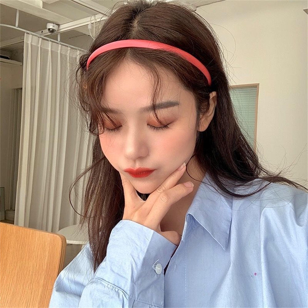 Băng đô cài tóc rửa mặt Bằng Satin Mỏng Màu Sắc Ngọt Ngào Xinh Xắn Cho Nữ