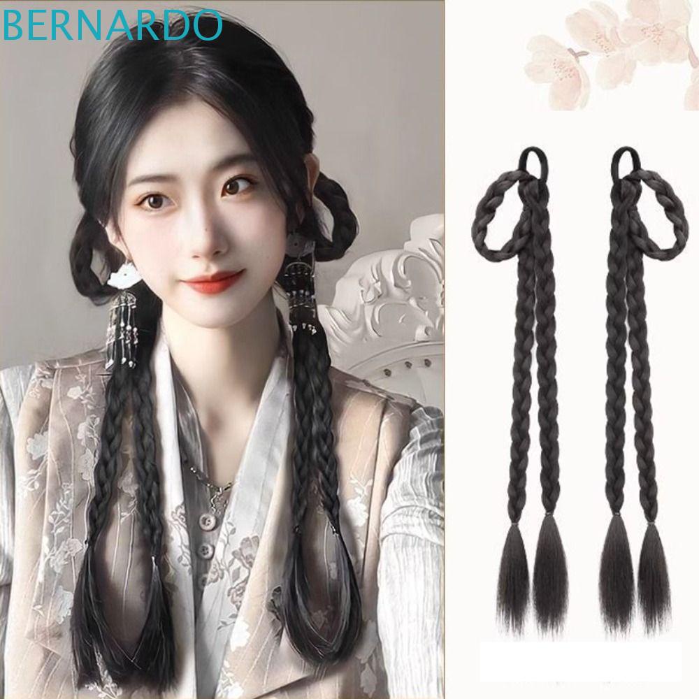 Tóc Giả Thắt Bím Tự Nhiên 2 Cái DIY Cho Nữ