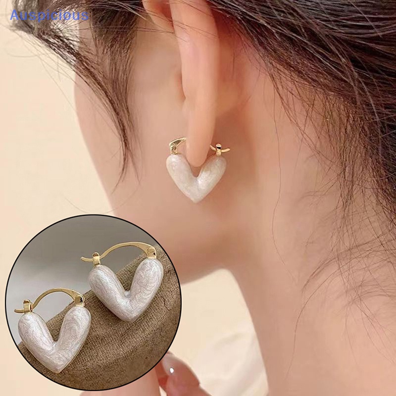 1 Đôi Bông Tai Hình Trái Tim Phong Cách Pháp Thời Trang Mùa Hè Cho Nữ