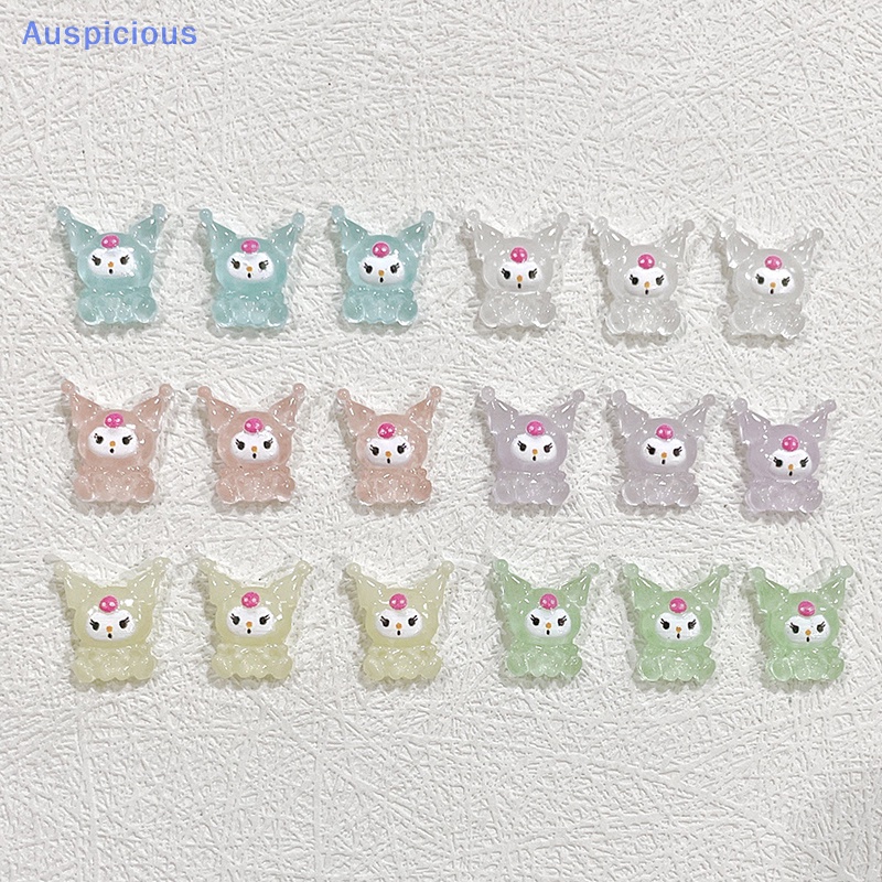 Set 10 Phụ Kiện Trang Trí Móng Tay Nghệ Thuật Trong Suốt Hình Hoạt Hình 3D DIY