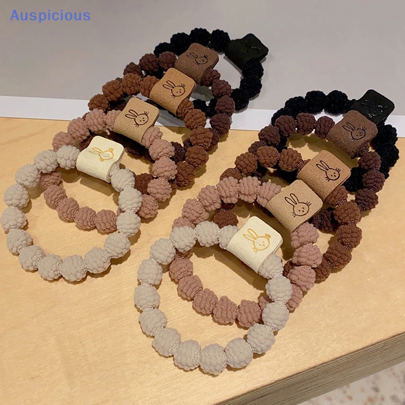 Bộ 5 Dây Buộc Tóc Cao Su Co Giãn Hình Thỏ Phong Cách Hàn Quốc Đơn Giản Cho Nữ