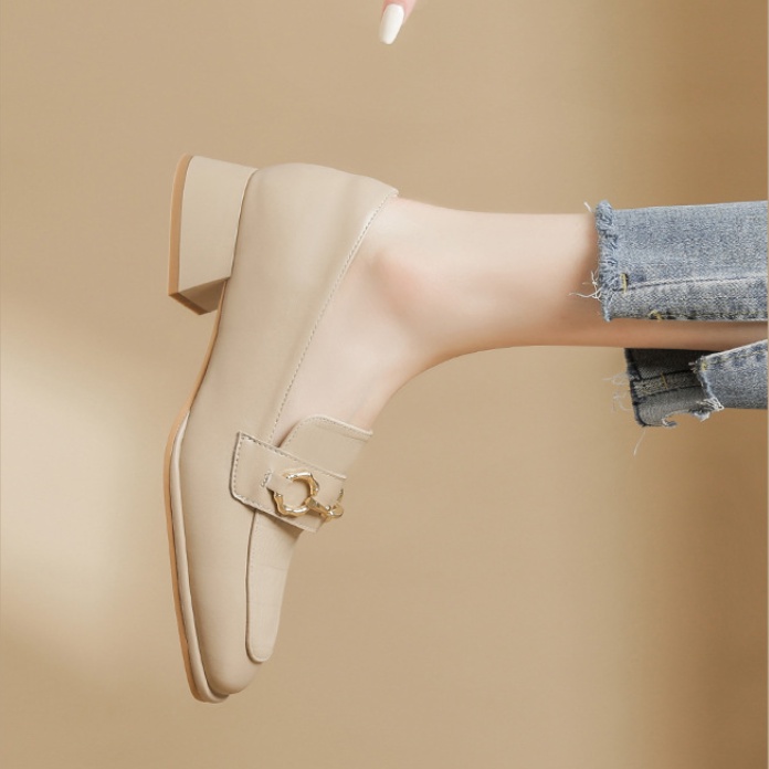 Giày Cao Gót Da Đế Dày Phong Cách Hàn Quốc Cho Nữ