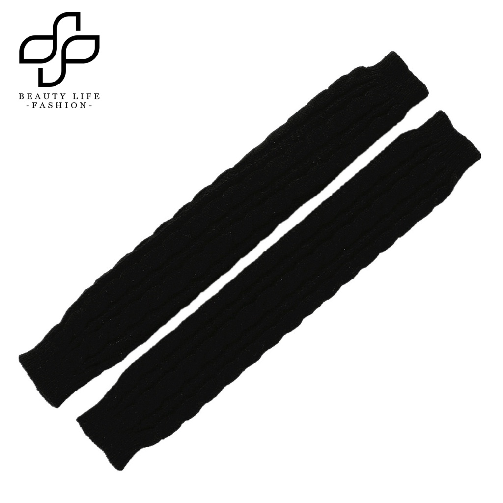 1 Cặp Găng Tay Len Hở Ngón Giữ Ấm Màu Trơn Cho Nữ