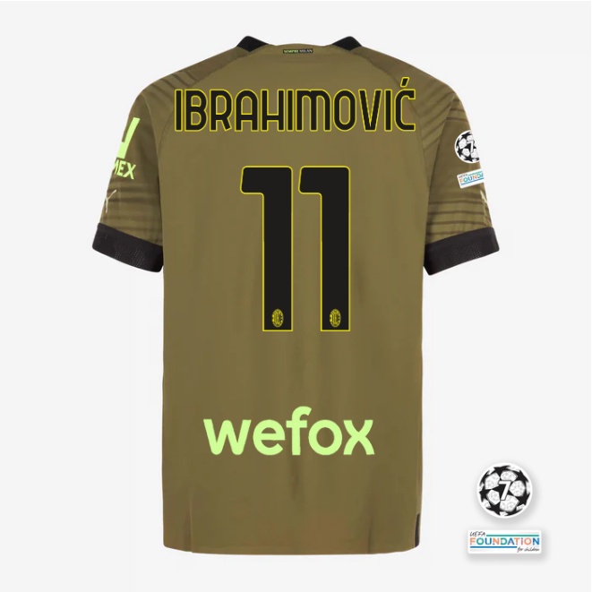 Qy Ibrahimovic AC Milan Áo Thun Thể Thao Tay Ngắn In Hình Đội Tuyển Đá Banh Sân Nhà Cho Người Hâm Mộ
