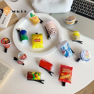 MKEB Kẹp tóc phối hình đồ ăn/ nước uống tùy chọn kiểu dáng phong cách Hàn Quốc vui nhộn cho nữ