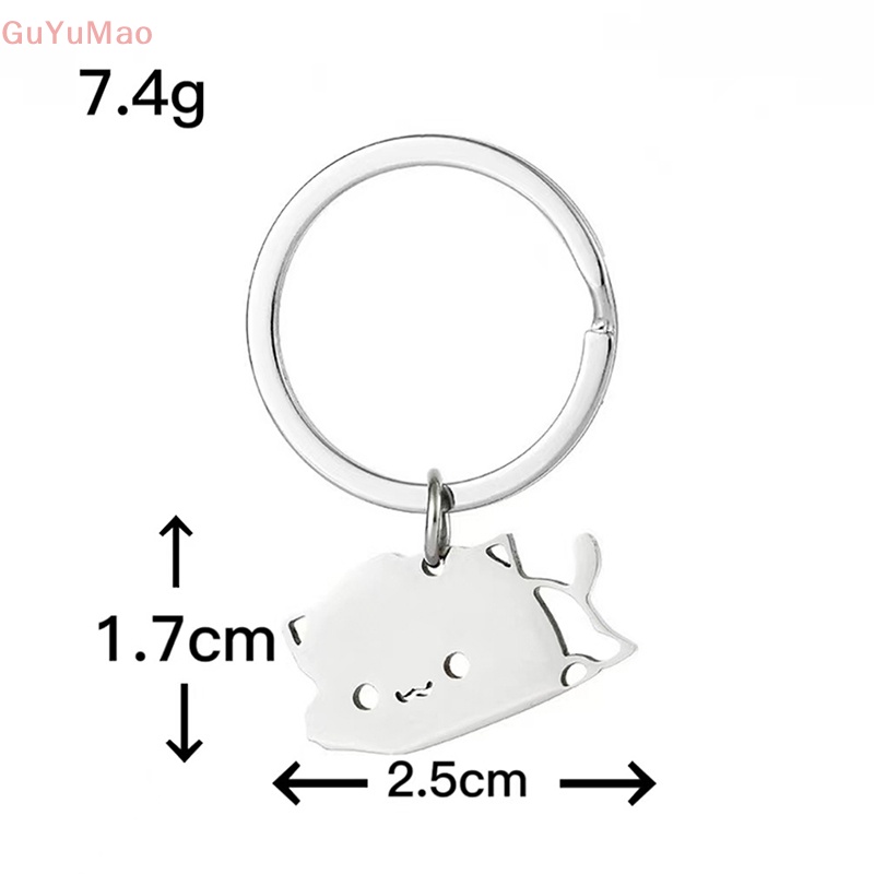 Móc Khóa Inox Hình Mèo Hoạt Hình Dễ Thương Trang Trí Túi Xách PRTA