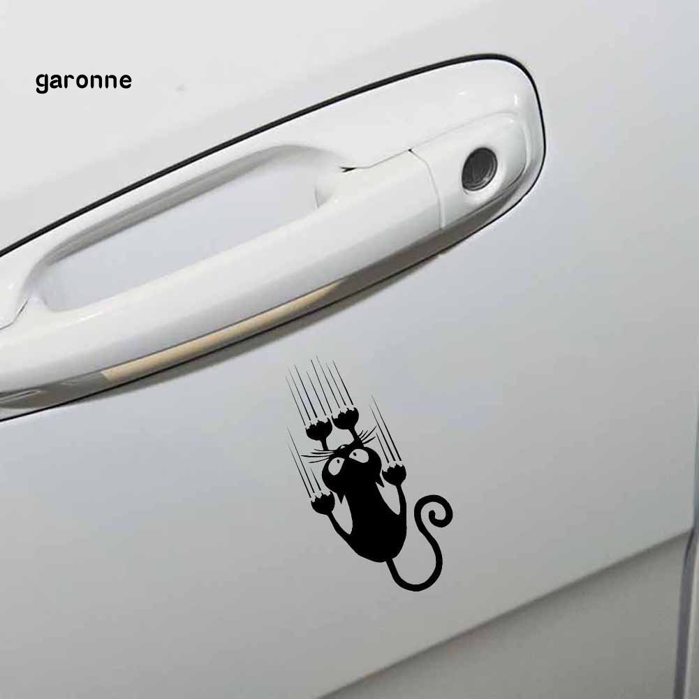 Miếng Dán Trang Trí Xe Hơi Hình Mèo Vui Nhộn Chống Thấm Nước