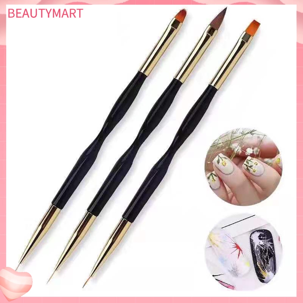 Cọ Trang Trí Móng Tay Hai Đầu Bằng Nhựa Siêu Nhẹ Tiện Dụng