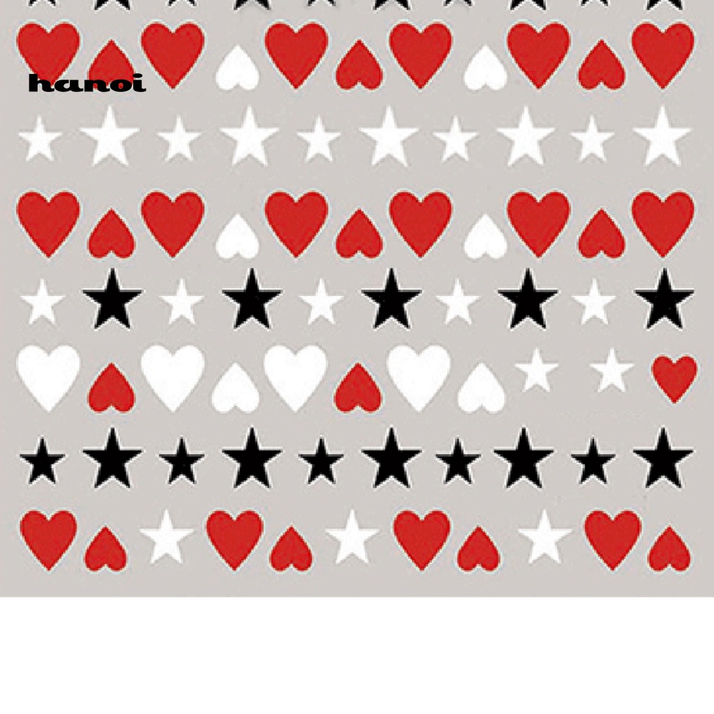 Miếng Dán Trang Trí Móng Tay Tự Dính Lâu Trôi Họa Tiết Trái Tim Xinh Xắn Dành Cho Nữ