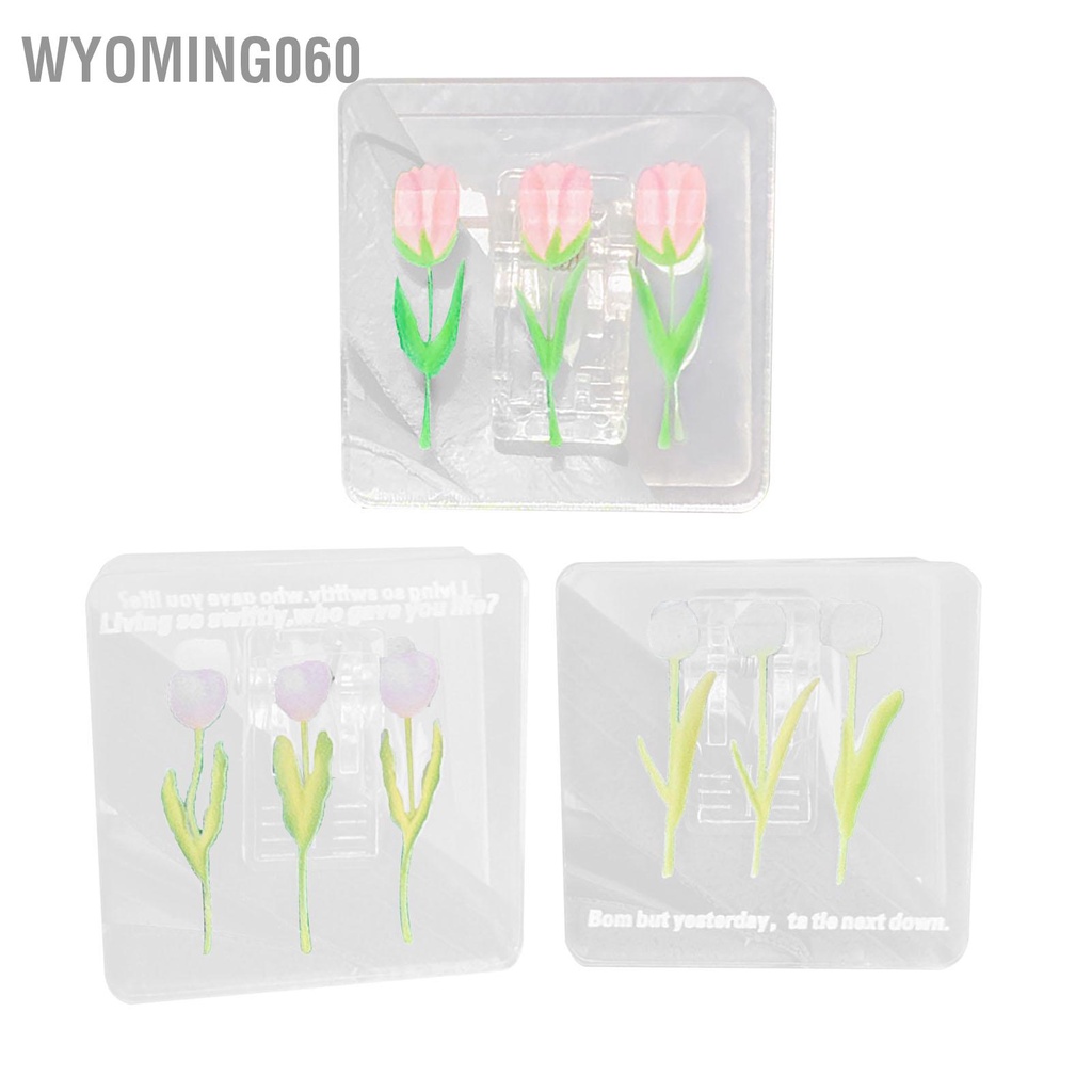 Wyoming060 Kẹp ảnh hai mặt Acrylic Mô hình hoa tulip giấy trong suốt đa chức năng cho tổ