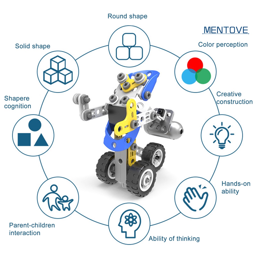 Bộ 111 Khối Lắp Ráp Bằng Nhựa ABS Nhiều Màu Sắc Cho Bé