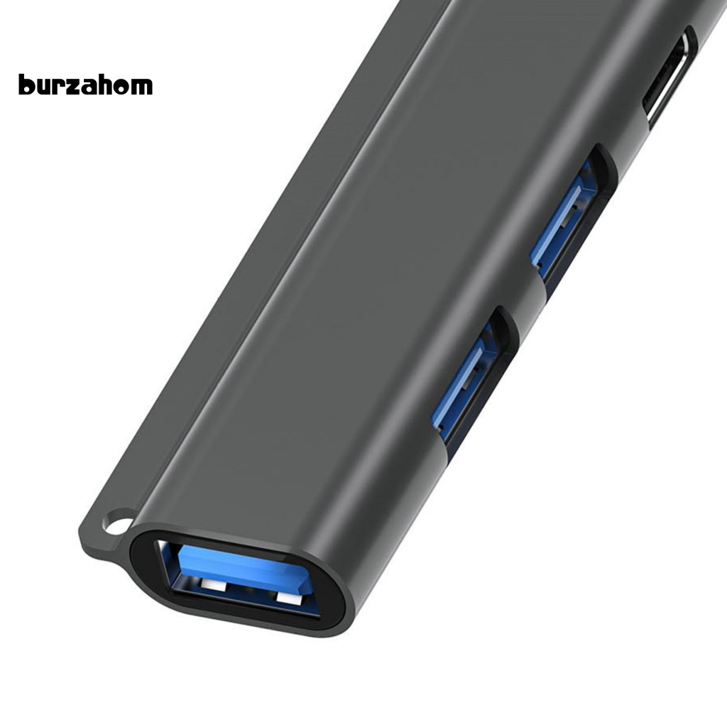 Đế Sạc 4 Trong 1 3 Cổng USB 1 Type-C OTG Tốc Độ Cao Bằng Hợp Kim Nhôm Cho Máy Tính