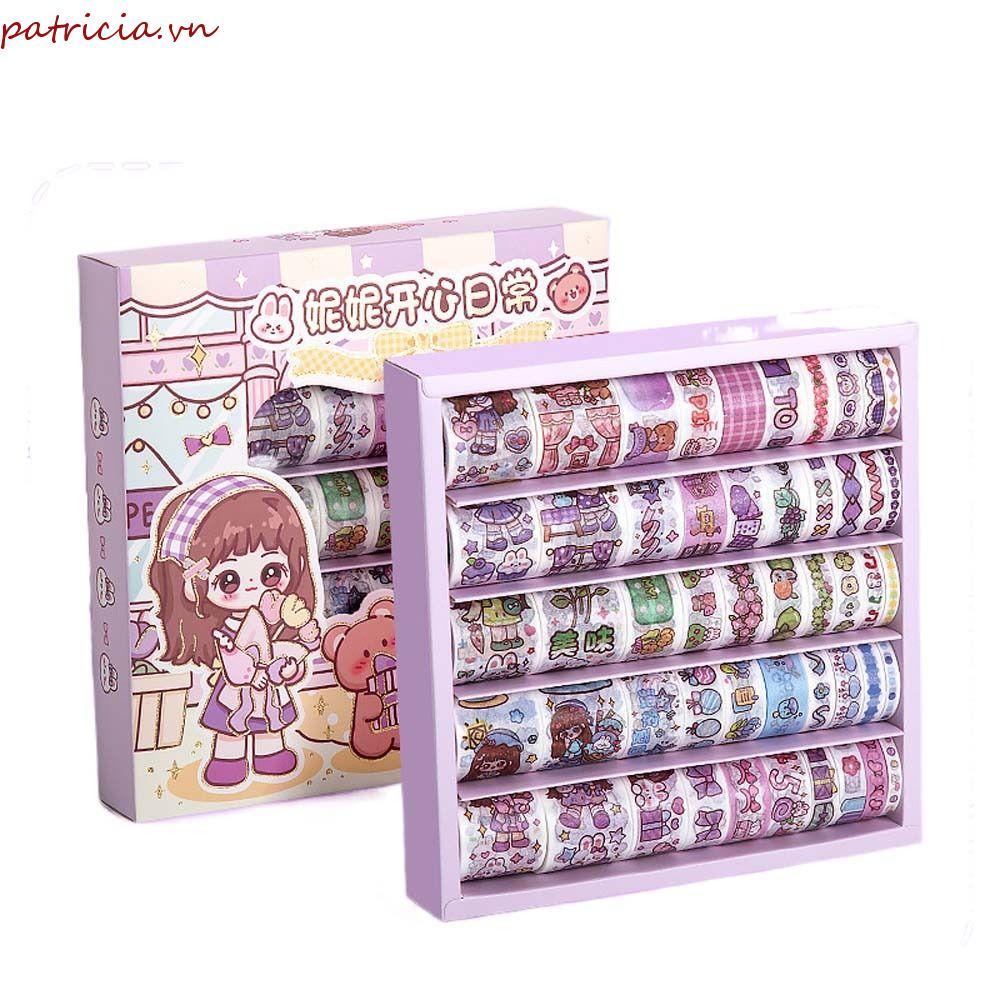 Bộ Băng Keo Washi Họa Tiết Hoạt Hình Sáng Tạo Trang Trí Nhật Ký
