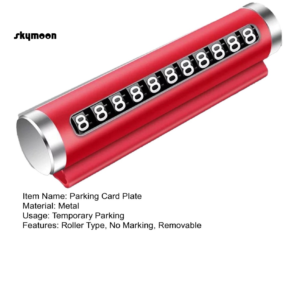 Thẻ Đỗ Xe Tạm Thời Dạng Con Lăn Bằng Kim Loại Thông Dụng Tháo Gỡ Được Cho Xe Hơi