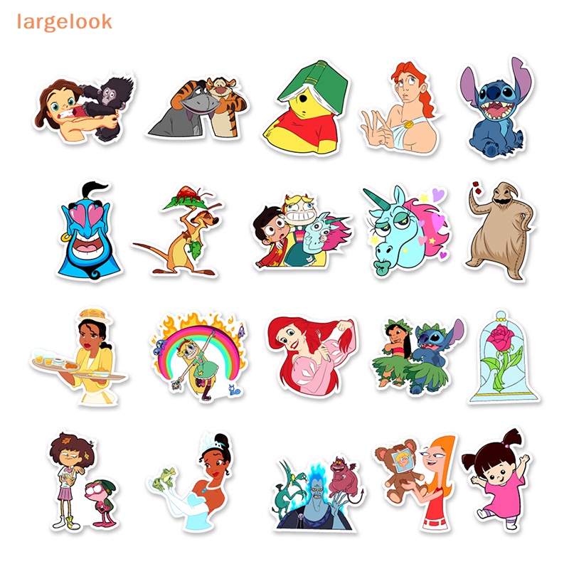 Bộ 50 Miếng Dán Hoạt Hình Disney Mix Trang Trí Laptop Guitar Guitar Hành Lý Ván Trượt Điện Thoại