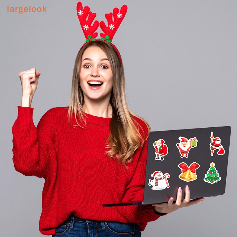 Bộ 50 Miếng Dán Trang Trí Laptop / Guitar / Ván Trượt Họa Tiết Giáng Sinh