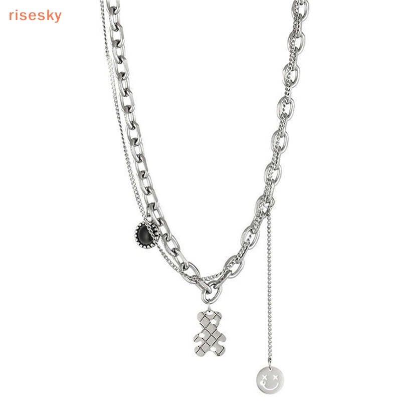 Vòng Cổ Choker Mặt Gấu Cười Phong Cách Punk Hip Hop Cho Nam Và Nữ