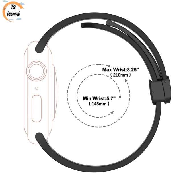 Dây Đeo Đồng Hồ Bằng Silicone Màu Trơn Khóa Nam Châm Chống Nước &amp; Mồ Hôi Cho Iwatch