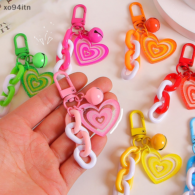 1 Móc Khóa Hình Trái Tim Nhiều Màu Sắc Thời Trang