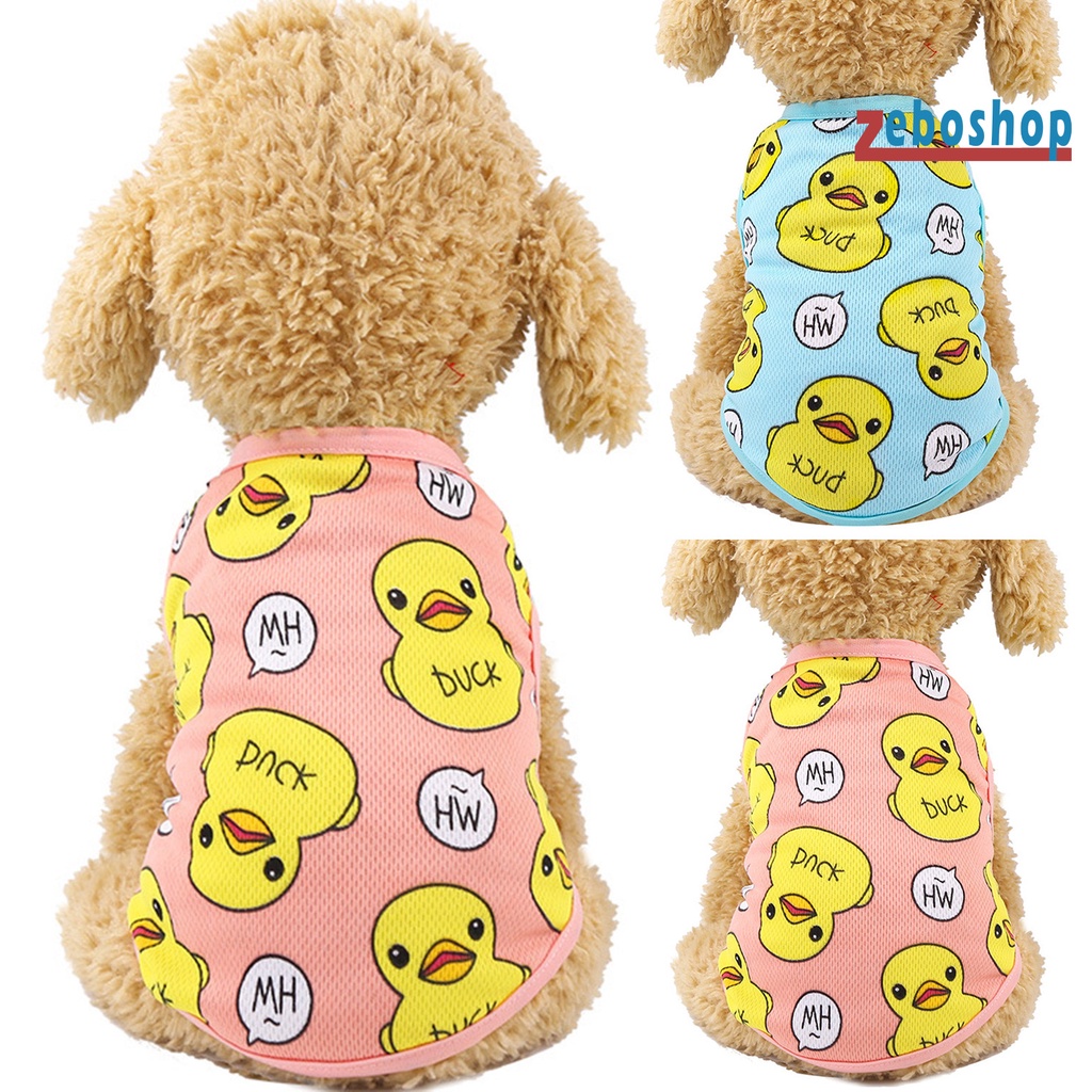 Áo Lưới Thoáng Khí Họa Tiết Vịt Hoạt Hình Dành Cho Thú Cưng