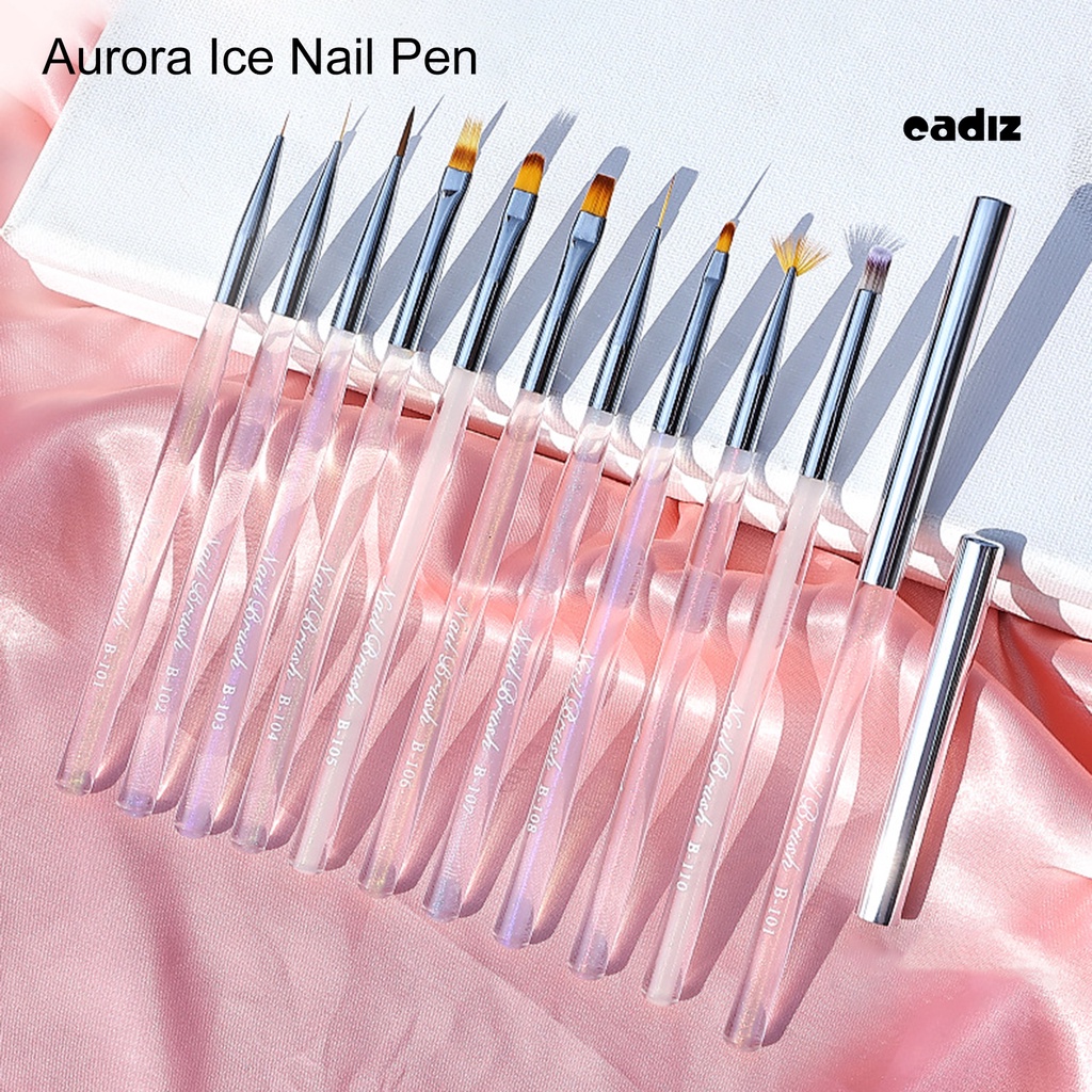Bút Vẽ Móng Nghệ Thuật Đầu Mềm Trong Suốt Thoải Mái Nhiều Ngòi CADI