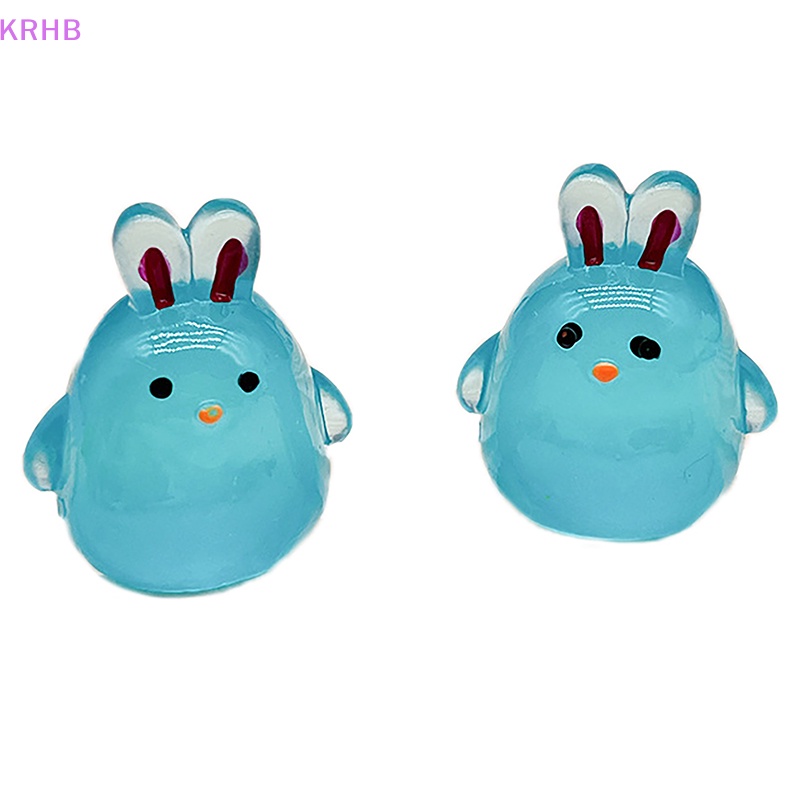 Thỏ Dạ Quang Ba Chiều Bằng Nhựa Resin Trang Trí Tiểu Cảnh / Nhà Búp Bê DIY Mới