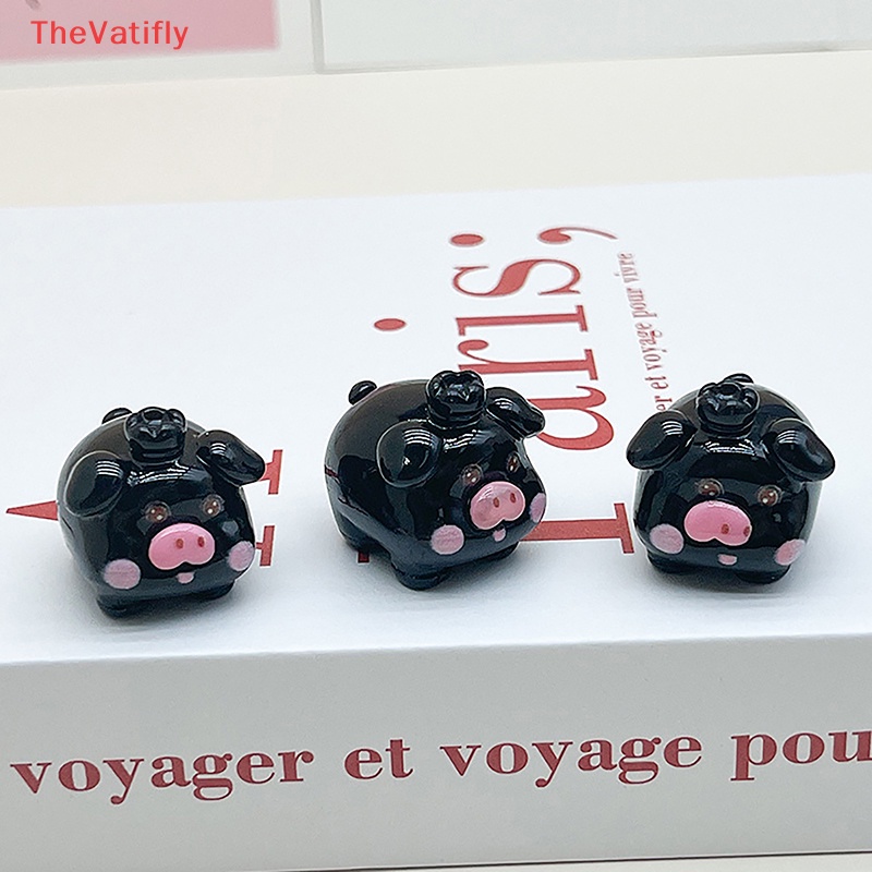 [Thevalifly] Móc Khóa Resin Hình Chú Heo Hoạt Hình Đội Vương Miện Thủ Công DIY