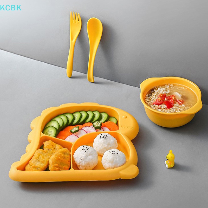 Bộ 4 Đĩa Đựng Thức Ăn Hình Khủng Long Dễ Thương Cho Bé