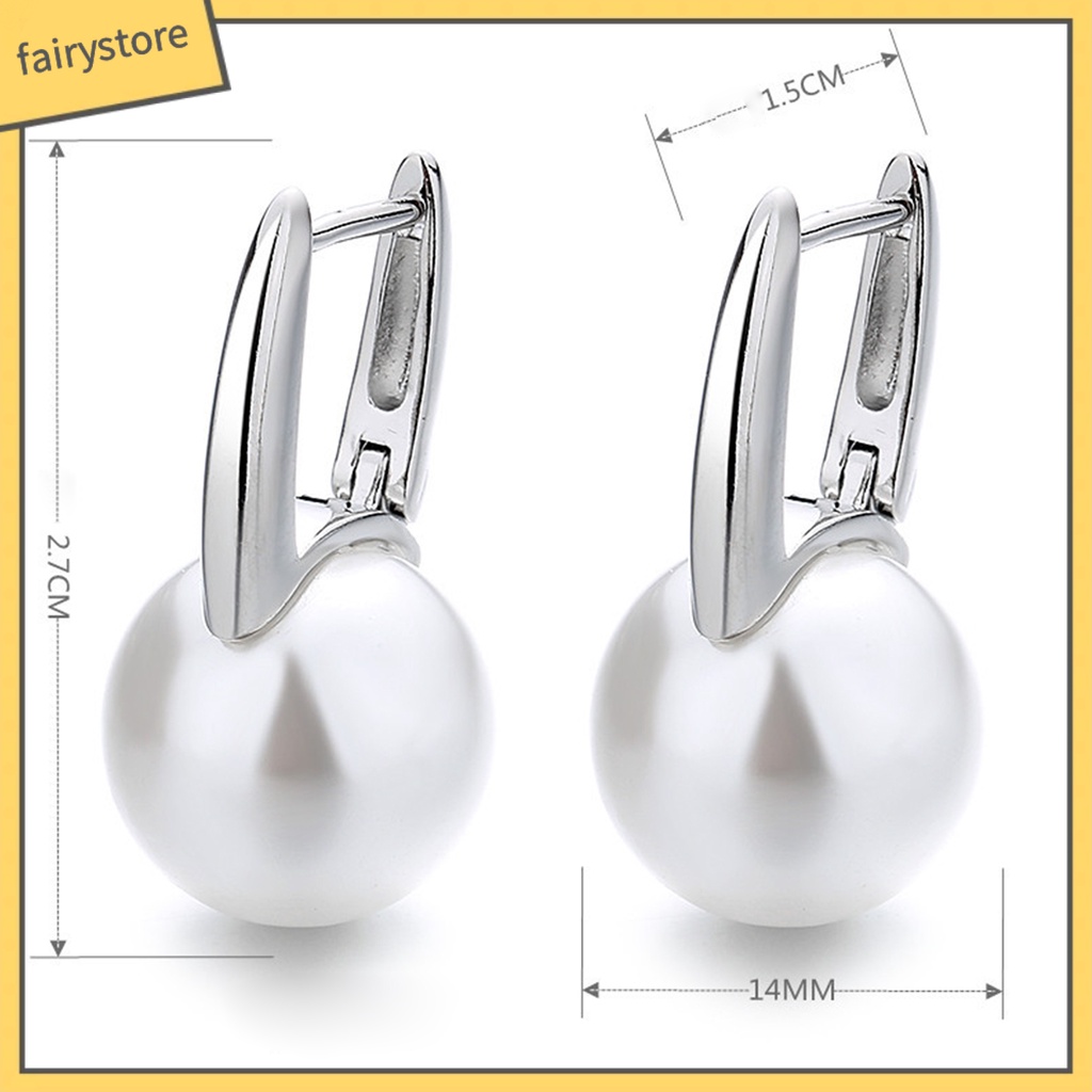 1 Đôi Bông Tai Đính Ngọc Trai Nhân Tạo Phong Cách Tối Giản Thanh Lịch Dành Cho Nữ