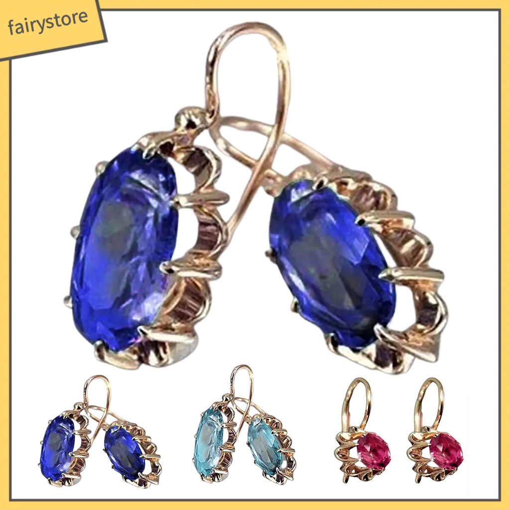 1 Đôi Bông Tai Tròn Lớn Đính Đá Lấp Lánh Thời Trang Dành Cho Nữ