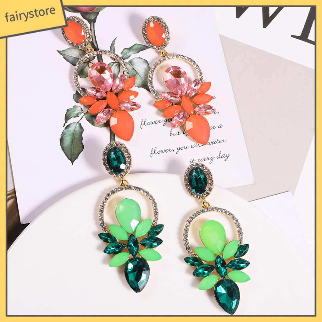 1 Đôi Bông Tai Hình Giọt Nước Đính Đá Lấp Lánh Dành Cho Nữ