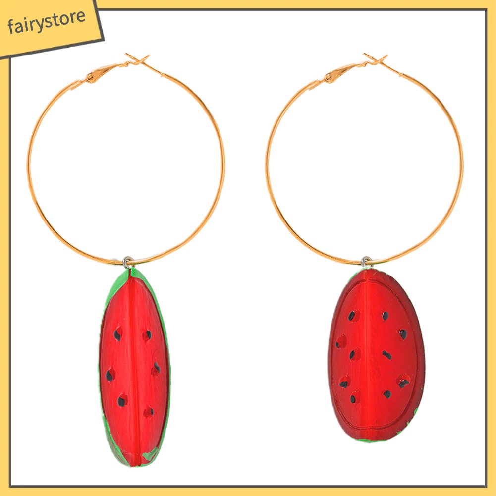 Khuyên Tai Tròn Hình Trái Cây Dễ Thương Cho Nữ