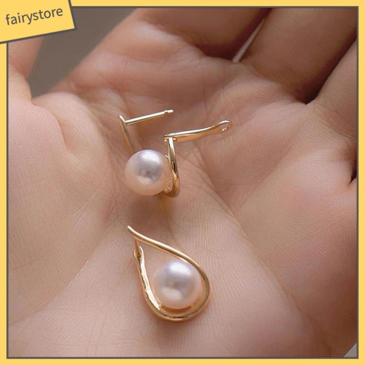 1 Đôi Bông Tai Ngọc Trai Giả Sang Trọng Cho Nữ