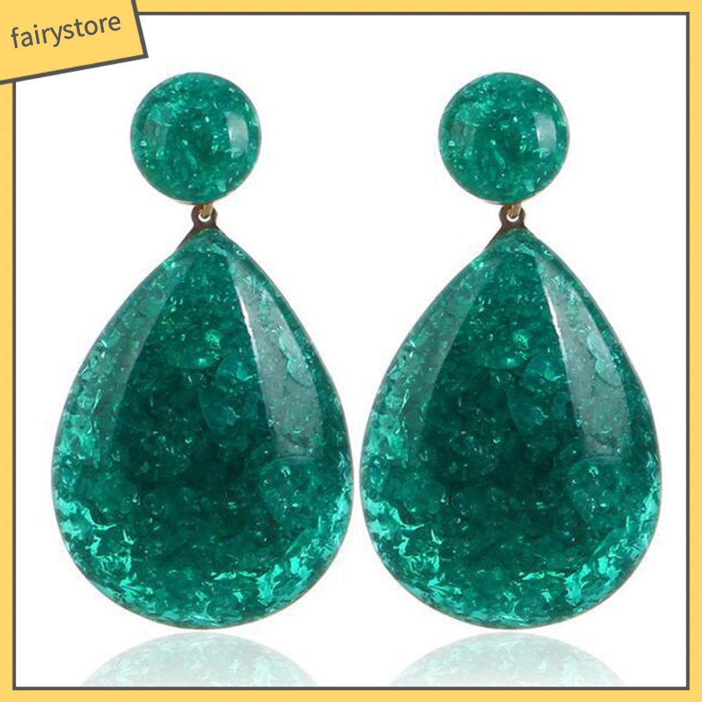 Bông Tai Hình Giọt Nước Bằng Nhựa Resin Đơn Giản Thời Trang Cho Nữ