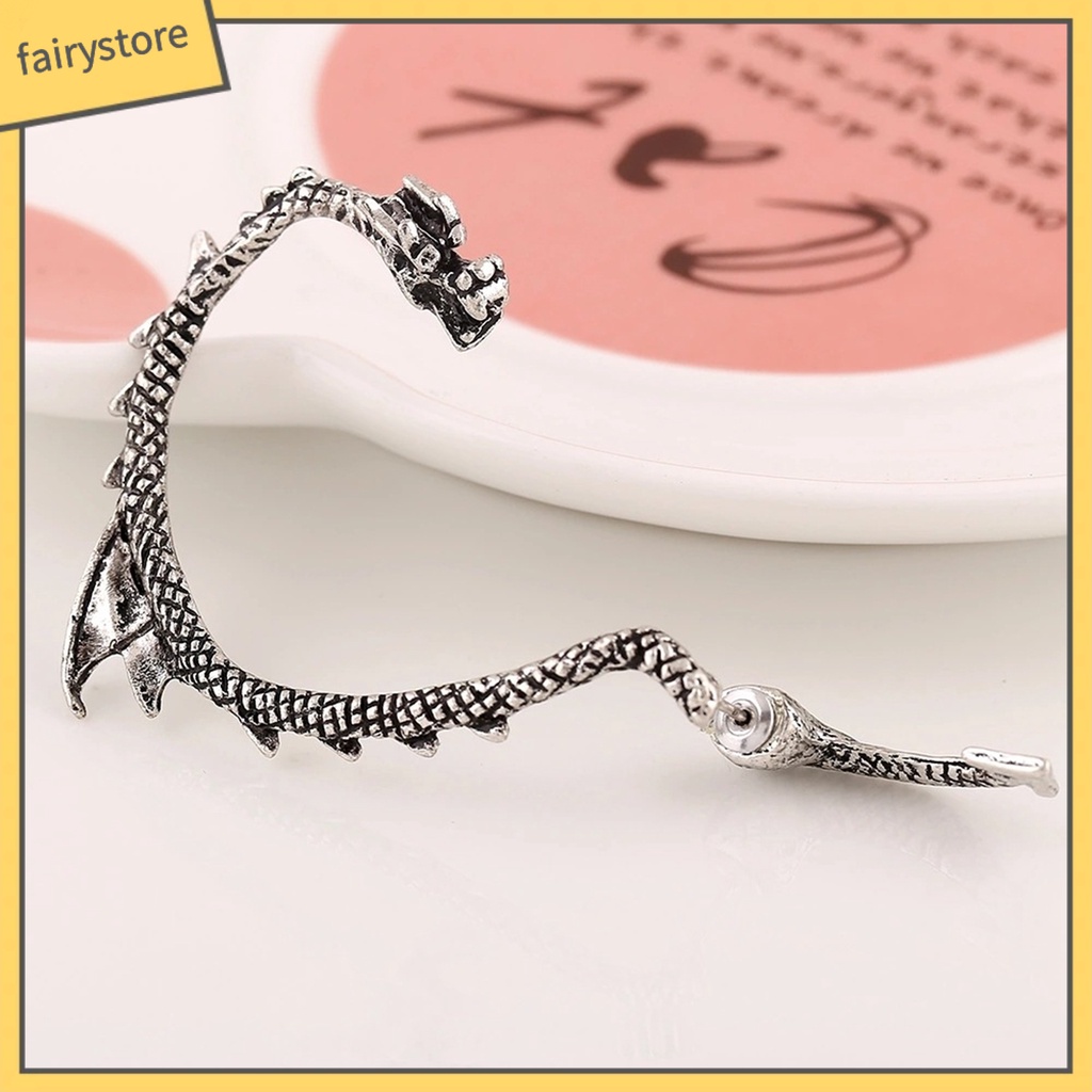 1 Khuyên Vành Tai Hình Rồng Phong Cách Gothic Punk Bằng Hợp Kim