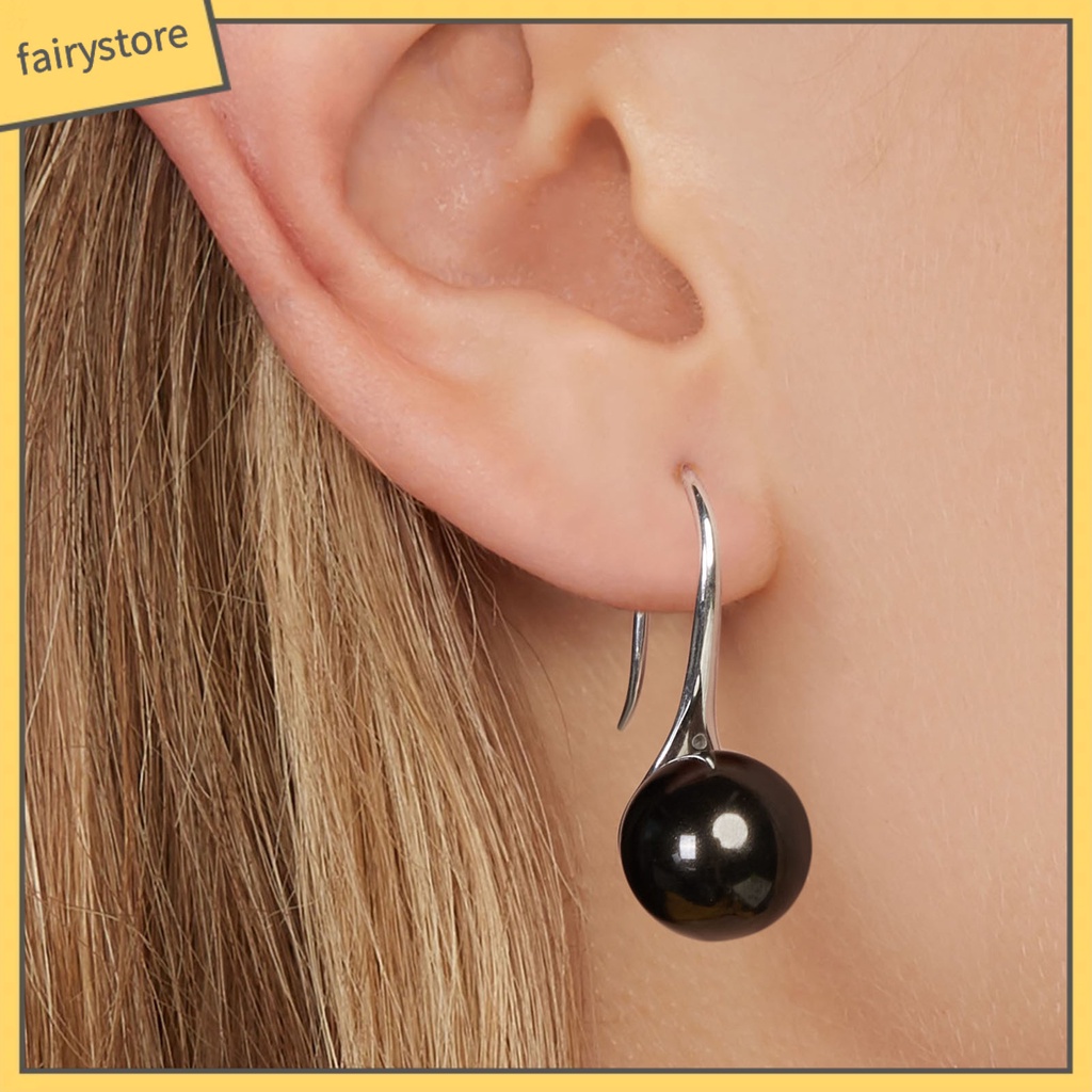 1 Đôi Bông Tai Bạc Hình Cầu Nhiều Màu Sắc Chống Biến Dạng Dành Cho Nữ