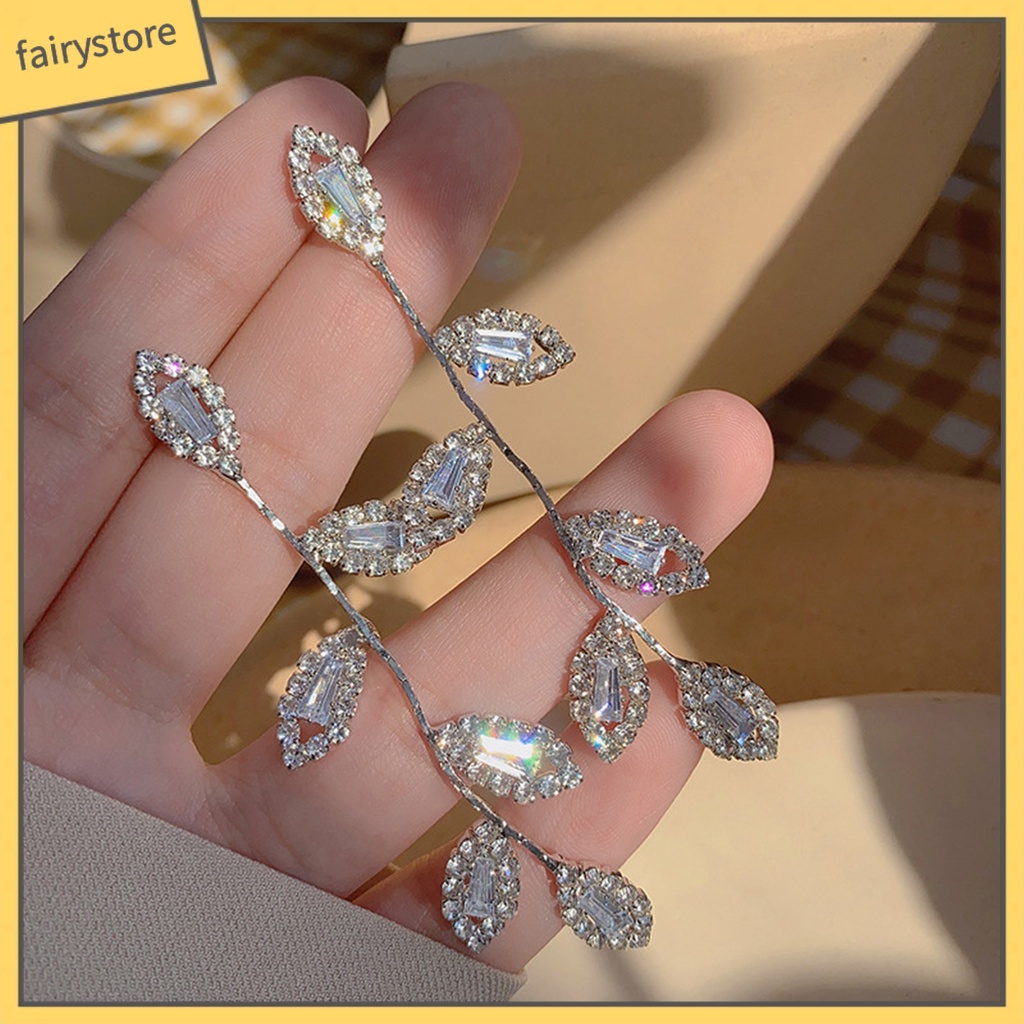 1 Đôi Bông Tai Dáng Dài Đính Đá Thời Trang Dự Tiệc