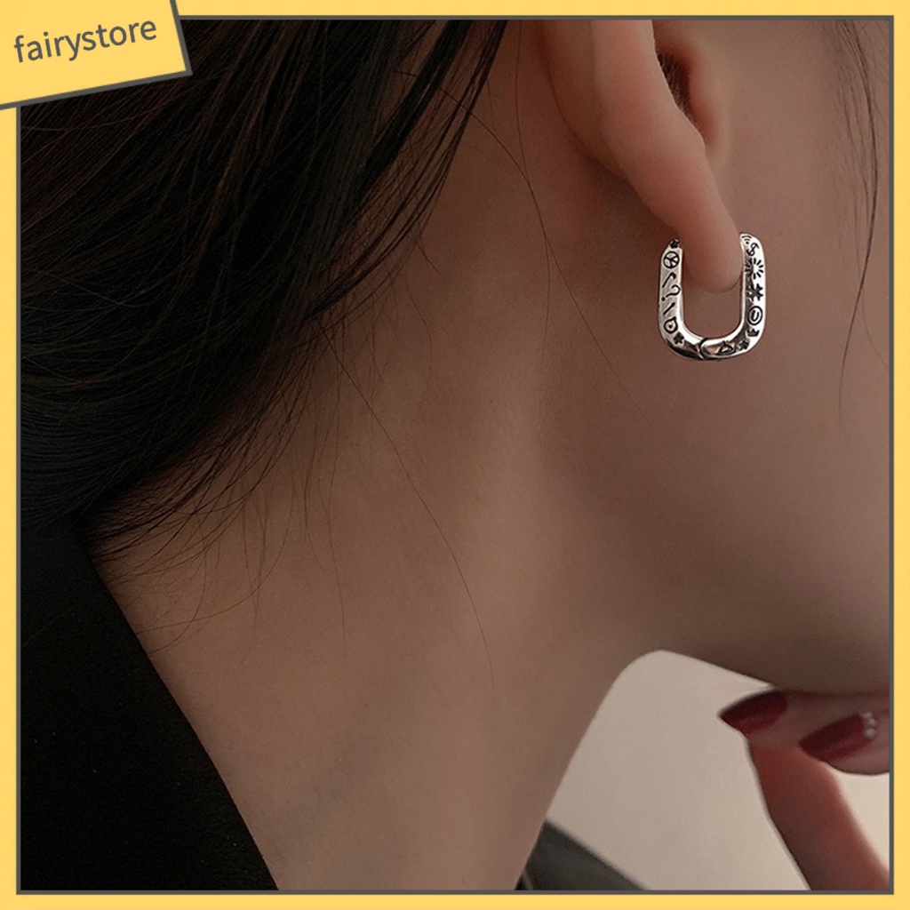 [FRO] 1 Khuyên Tai Dạng Xoắn Ốc Màu Bạc Bóng Cao Quyến Rũ Sáng Bóng Quyến Rũ Cho Nữ