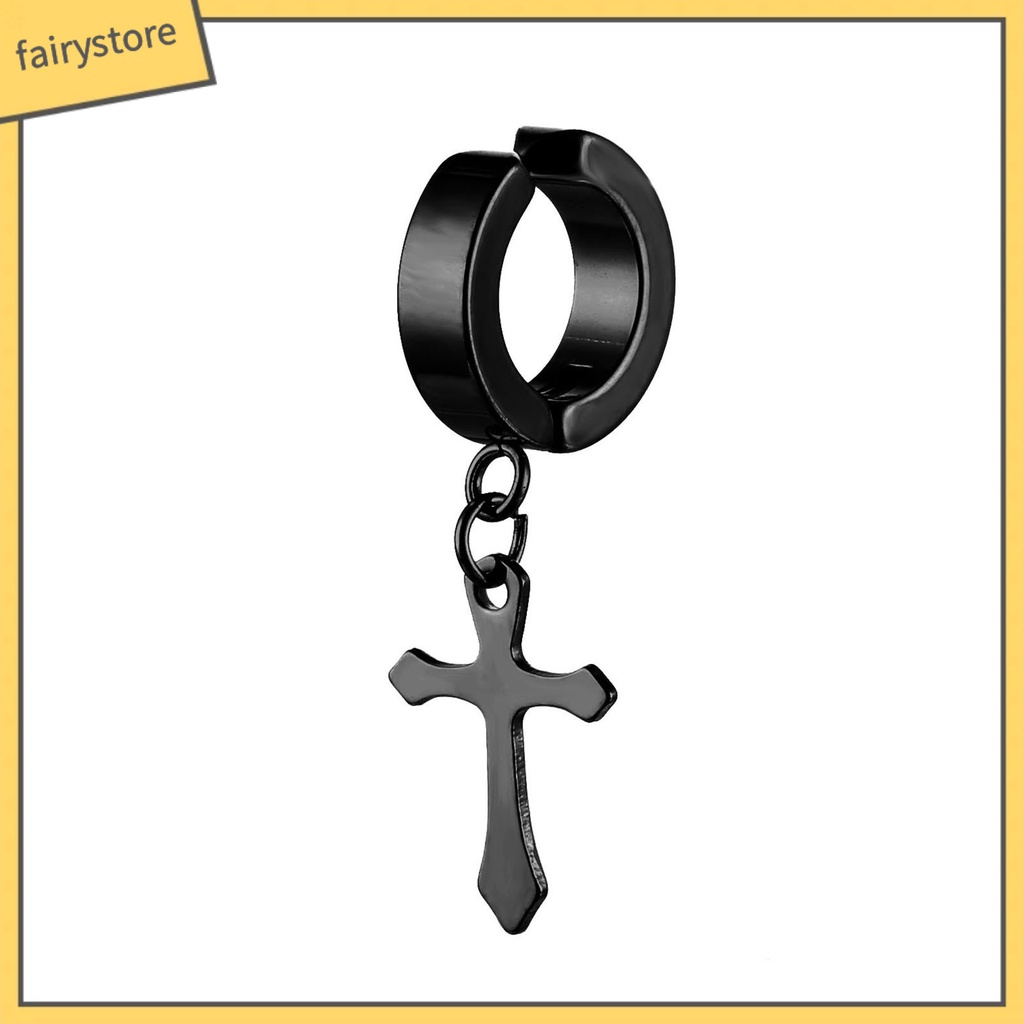 1 Đôi Bông Tai Hình Chữ Thập Phong Cách Hip Hop Đơn Giản Dành Cho Nam Nữ