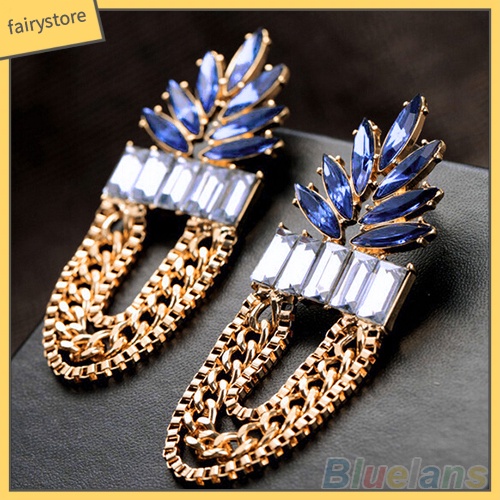 Bông Tai Tua Rua Dáng Dài Đính Đá Thời Trang Cho Nữ