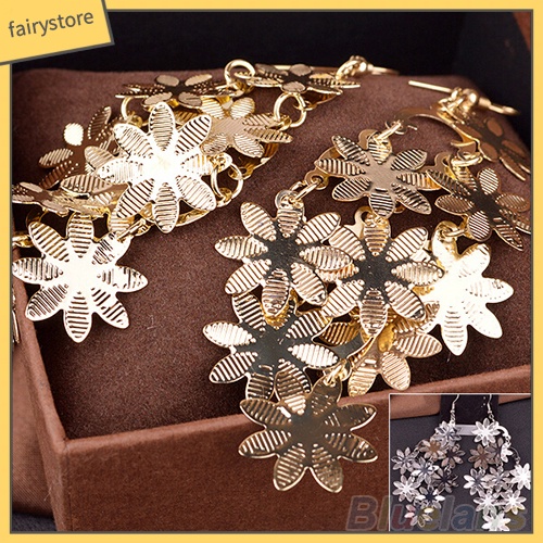 [FRO] Khuyên Tai Móc Hình Bông Tuyết Nhiều Lớp Bằng Hợp Kim Cổ Điển Sang Trọng Cho Nữ