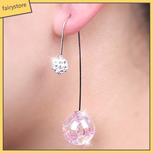 Bông Tai 2 Đầu Đính Ngọc Trai Giả Dáng Dài Thiết Kế Hình Chữ U Thời Trang Cho Nữ