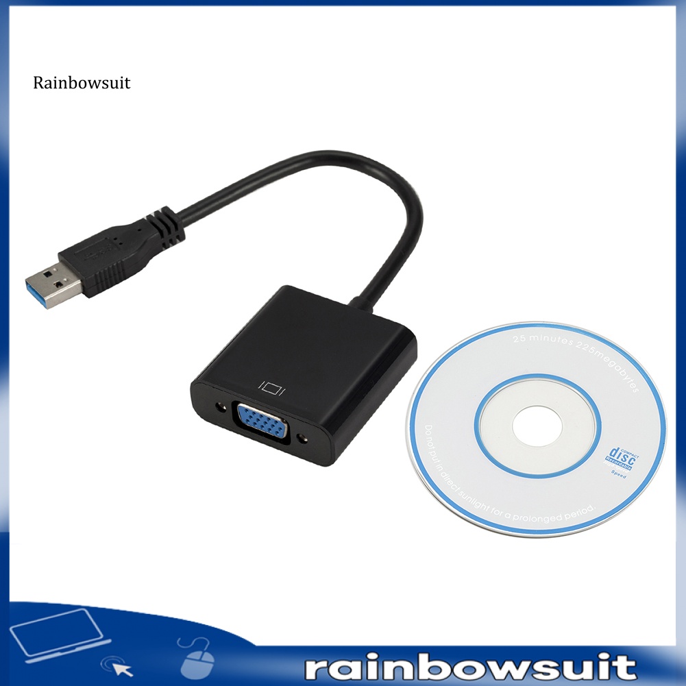 Bộ Chuyển Đổi Thẻ Đồ Họa Bên Ngoài USB 3.0 Sang 1080P VGA Cho Win7 / 8 / 10